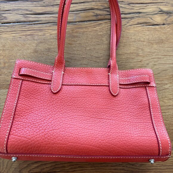 Dooney & Bourke Satchel, orange/red, with tassel - Picture 2 of 5